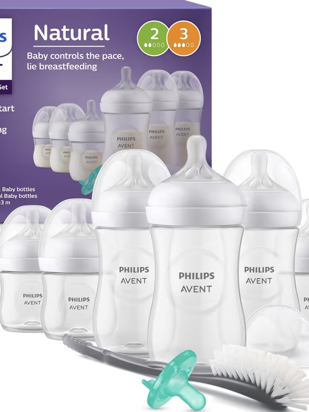Philips Avent Natural Baby Bottle Set — White Feeding Starter Kit